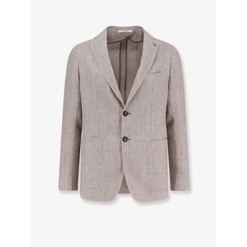 Tagliatore Men Single-Breasted Linen And Virgin Wool Blazer